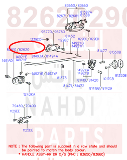 8262029002LG,HANDLE ASSY-DOOR INSIDE,RH,N/A