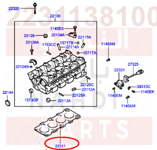 2231138100,GASKET-CYLINDER HEAD,قزقيت راس