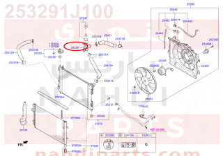 253291J100,FILLER NECK ASSY-RADIATOR,كوع ما