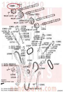 1308031010,GEAR ASSY, CAMSHAFT TIMING EXHAUST, RH,ترس 