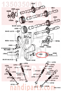 1350350010,IDLER SUB-ASSY, TIMING BELT, NO.2,جنزير 