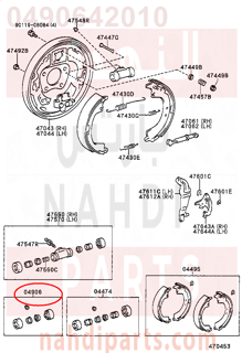 0490642010,CUP KIT, REAR WHEEL CYLINDER,اصلاح فرامل خلفى  