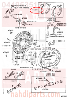 0449535151,SHOE KIT, REAR BRAKE,هلال قماش خلفي داخل الهوب