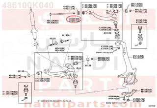 486100K040,ARM ASSY, FRONT SUSPENSION UPPER, RH,ذراع  