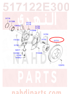 517122E300,DISC-FRONT WHEEL BRAKE,هوب امامي