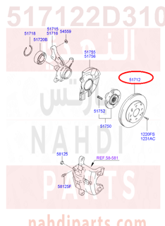 517122D310,DISC-FRONT WHEEL BRAKE,هوب امامي