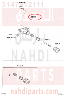 3147012111,CYLINDER ASSY, CLUTCH RELEASE,سلندر (أسطوانة )