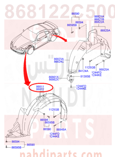 868122C500,GUARD ASSY-FRONT WHEEL,RH,N/A