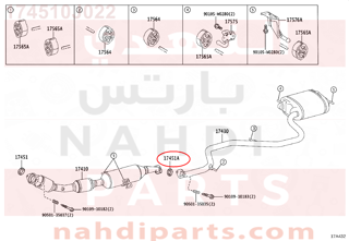 174510J022,GASKET, EXHAUST PIPE, NO.2,وجه  