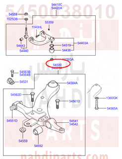 5450038010,ARM COMPLETE-FR LWR,LH,مقص تحت سوناتا99-