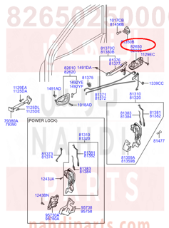 8265025000CA,HANDLE ASSY-FRONT DOOR OUTSIDE,LH,يد باب
