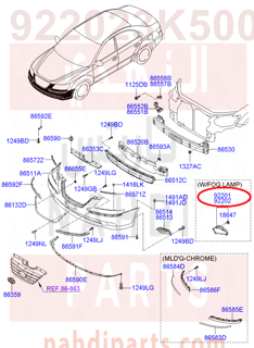 922023K500,LAMP ASSY-FRONT FOG,RH,كشاف يمين