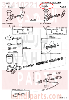 3141022142,CYLINDER ASSY, CLUTCH MASTER,سلندر (أسطوانة )