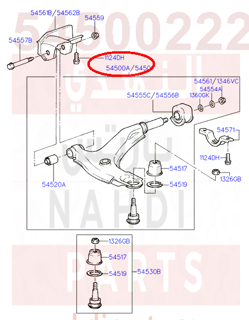 5450022200,ARM & BALL JOINT ASSY-LWR,LH,N/A