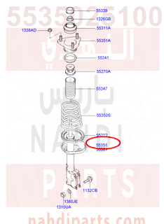 5535025100,SHOCK ABSORBER ASSY-REAR,LH,مساعد خلفي يسار اكسنت 2000-2005