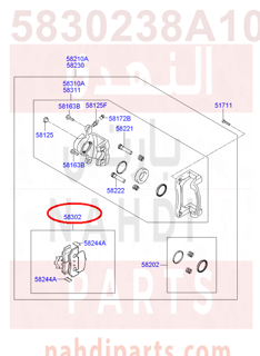 5830238A10,PAD KIT-REAR DISC BRAKE,قماشات خلفية سوناتا2006