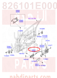 826101E000FZ,HANDLE ASSY-DOOR INSIDE,LH,يد باب