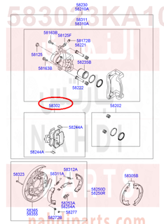 583023KA10,PAD KIT-REAR DISC BRAKE,3KA51 قماش خلفي