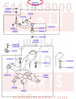 5441038000,ARM ASSY-FR UPR,LH,مقص امامي يسار فوق