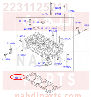 2231125211,GASKET-CYLINDER HEAD,25212 قزقيت راس