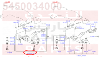 5450034000,ARM & BALL JOINT ASSY-LWR,LH,مقص امامي  سوناتا