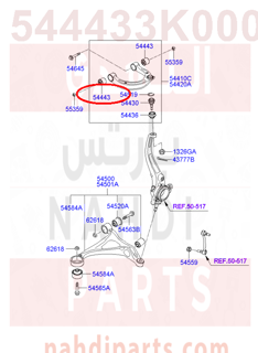 544433K000,BUSH-UPR ARM,بوشنق مقص سوناتا فوق