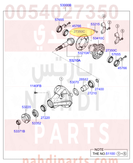 0054027350,BEARING-TAPER,DIFFERENTIAL SIDE,BEARING-TAPER,DIFFERENTIAL SIDE