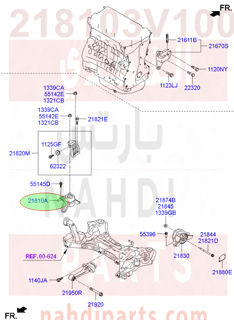 218103V100,BRACKET ASSY-ENGINE MTG,2T000-3V200 كرسي مكينة