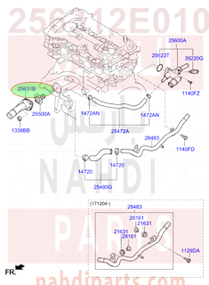 256312E010,FITTING-COOLANT INLET,N/A