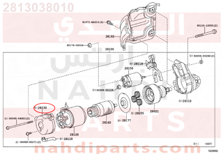 2813038010,FRAME ASSY, STARTER COMMUTATOR END,شاصيه 