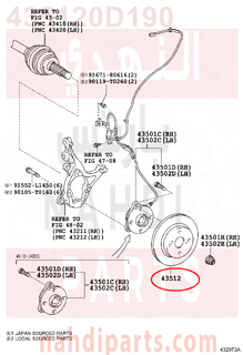 435120D190,DISC, FRONT,هوب فرامل أمامي