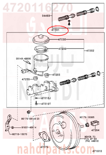 4720116270,CYLINDER SUB-ASSY, BRAKE MASTER,علبه فرامل كامله - سلندر فرامل