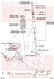 4211052330,BEAM ASSY, REAR AXLE,بطيخة الدفرنس الكرونا بنيون 