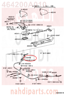 464200A010,CABLE ASSY, PARKING BRAKE, NO.2,كيبل سلك توصيل 