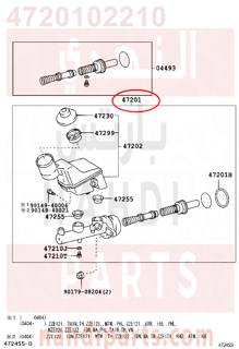 4720102210,CYLINDER SUB-ASSY, BRAKE MASTER,علبه فرامل كامله - سلندر فرامل