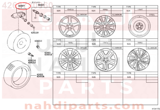 4260730060,VALVE SUB-ASSY, TIRE PRESSURE MONITOR,بلف الكفر