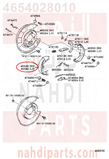 4654028010,SHOE ASSY, PARKING BRAKE, RH OR CENTER NO.1,قناش جلنط 