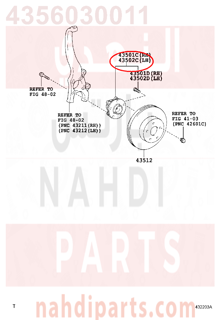 4356030011,HUB SUB-ASSY, FRONT AXLE, LH,عكس أمامي يمين كامل 