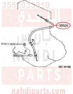 3552033010,CABLE ASSY, THROTTLE,كيبل سلك توصيل 