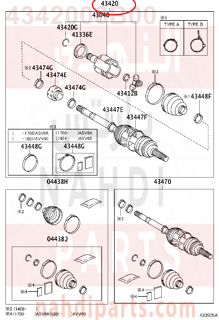 4342006B00,SHAFT ASSY, FRONT DRIVE, LH,عكس أمامي يسار كامل