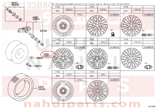 4261133B80,WHEEL, DISC (FOR SPARE),جنط
