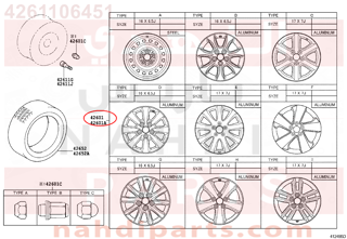 4261106451,WHEEL, DISC (FOR SPARE),جنط احتياطي 