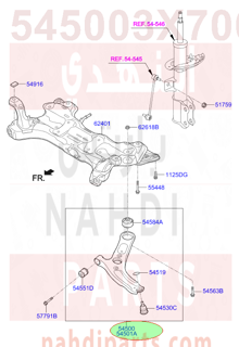 545003X700,ARM COMPLETE-FR LWR,LH,مقص امامي يسار