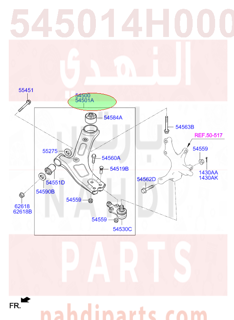 545014H000,ARM COMPLETE-FR LWR,RH,مقص امامي يمين