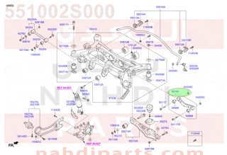 551002S000,ARM & BUSH ASSY-SUSP UPR,دراع مقص  خلفي