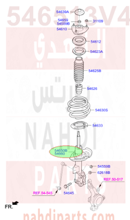 546513V400,STRUT ASSY-FR,LH,2T410-2T450-3V410 مساعدامامي يسار