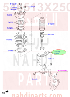 546513X250,STRUT ASSY-FR,LH,مساعد امامي يسار