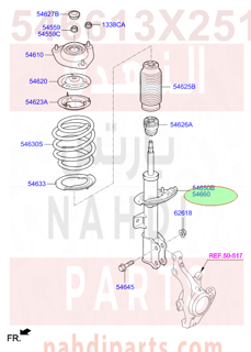 546613X251,STRUT ASSY-FR,RH,مساعد النتراء يمين