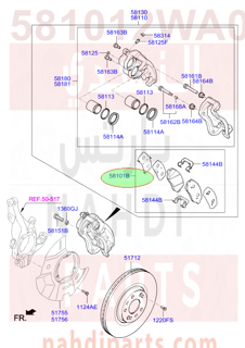 581012WA00,PAD KIT-FRONT DISC BRAKE,قماش امامي