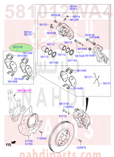 581012WA40,PAD KIT-FRONT DISC BRAKE,قماش امامي